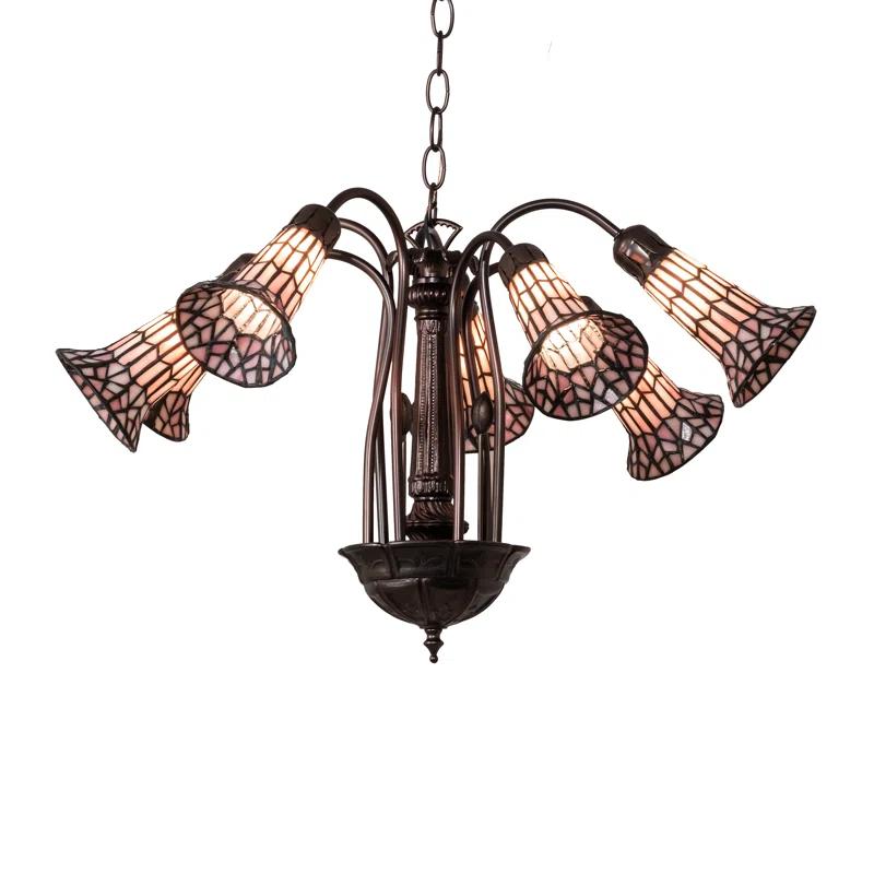 Meyda Tiffany 236532 Stained Glass 7 Light 26" Wide Chandelier - MultiColor
