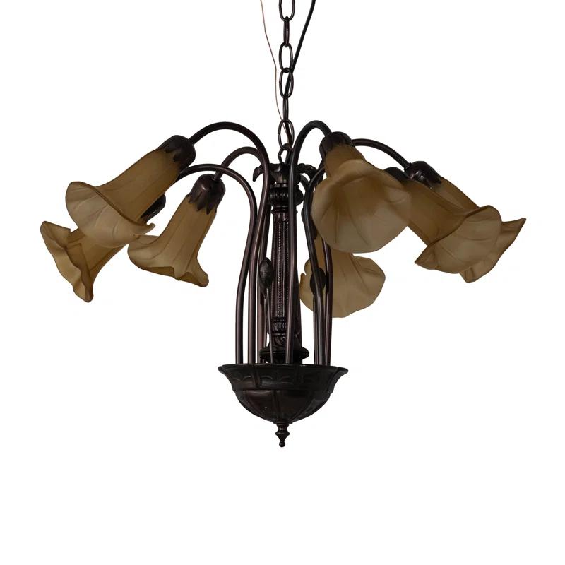 Meyda Tiffany 236538 Tiffany Pond Lily 7 Light 26" Wide Chandelier - MultiColor