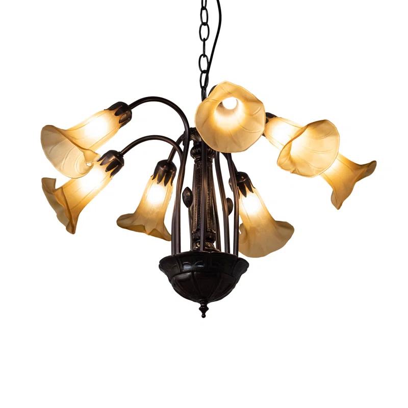 Meyda Tiffany 236538 Tiffany Pond Lily 7 Light 26" Wide Chandelier - MultiColor
