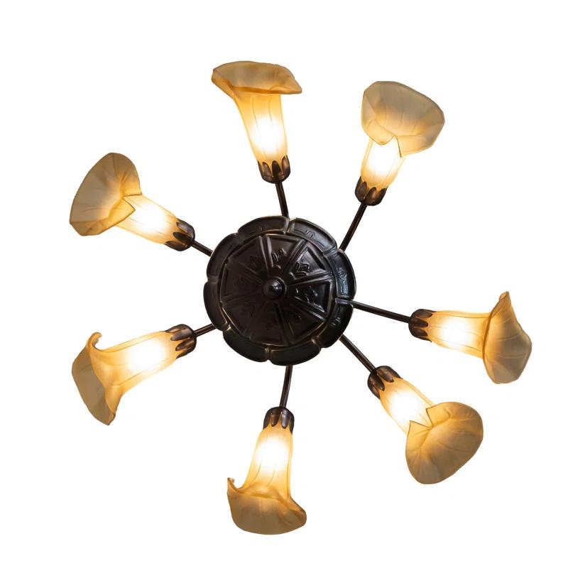 Meyda Tiffany 236538 Tiffany Pond Lily 7 Light 26" Wide Chandelier - MultiColor