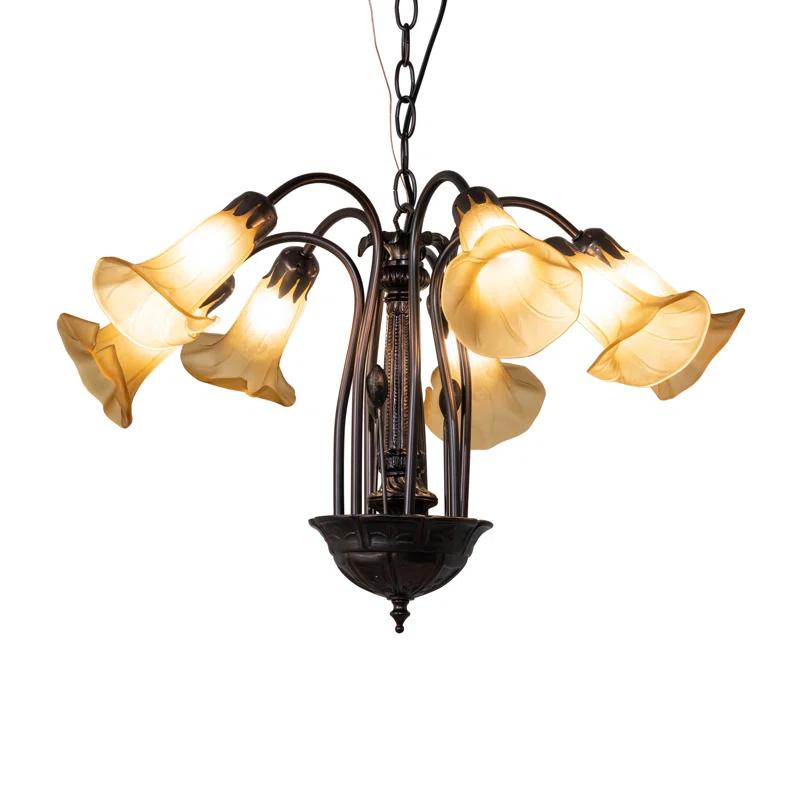 Meyda Tiffany 236538 Tiffany Pond Lily 7 Light 26" Wide Chandelier - MultiColor