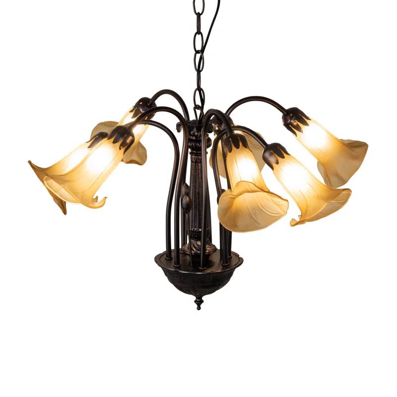 Meyda Tiffany 236538 Tiffany Pond Lily 7 Light 26" Wide Chandelier - MultiColor