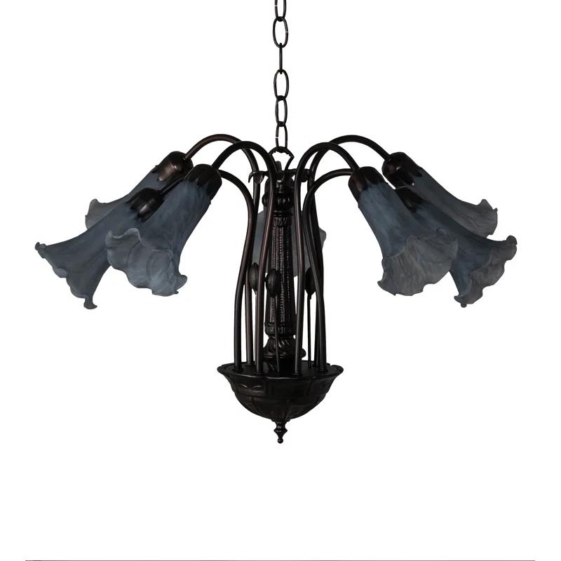 Meyda Tiffany 236535 Tiffany Pond Lily 7 Light 26" Wide Chandelier - MultiColor