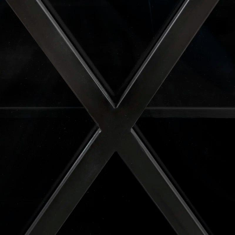 Mercana Black Contemporary/Modern Metal Media Cabinet