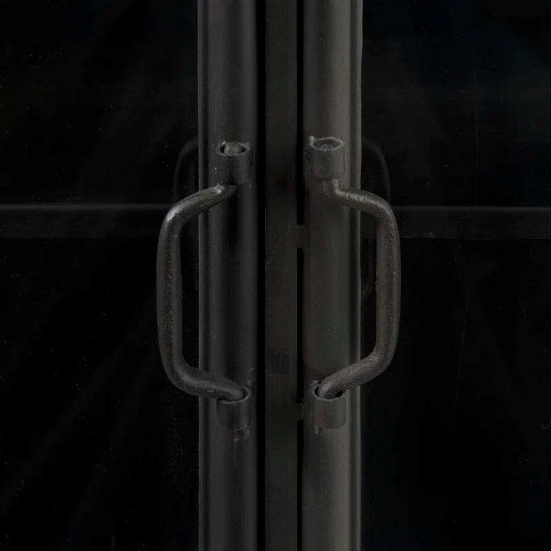 Mercana Black Contemporary/Modern Metal Media Cabinet