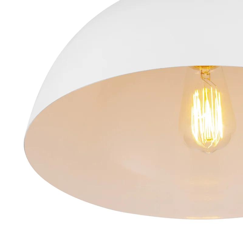 Matte White Glass Globe Semi-Flush Mount Ceiling Light