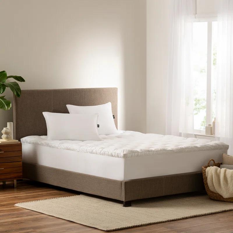 Serta Full Down Illusion Fluffy Mattress Topper - White