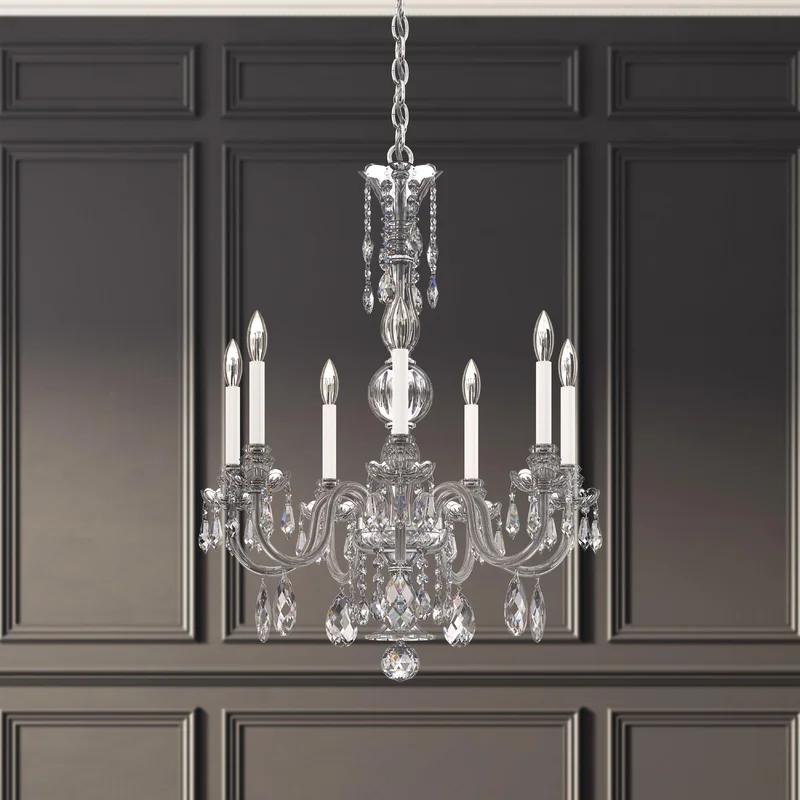 Hamilton Nouveau Silver 7-Light Classic Crystal Chandelier