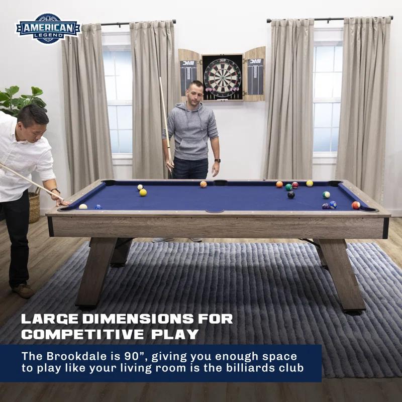 Rustic Navy 90" Brookdale Billiard Table with Engineered Wood and Polyester Cloth