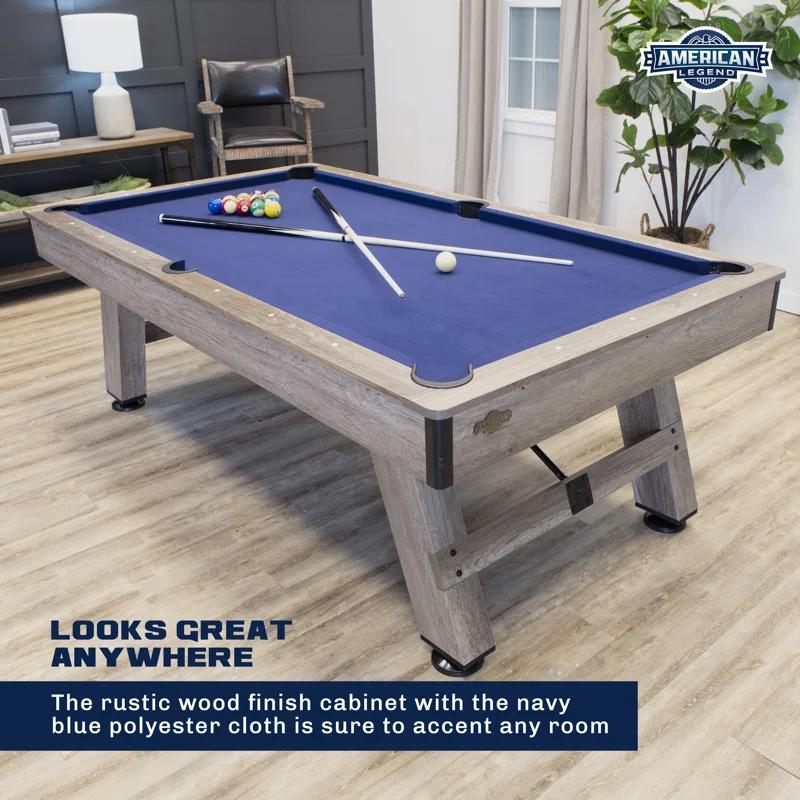 Rustic Navy 90" Brookdale Billiard Table with Engineered Wood and Polyester Cloth