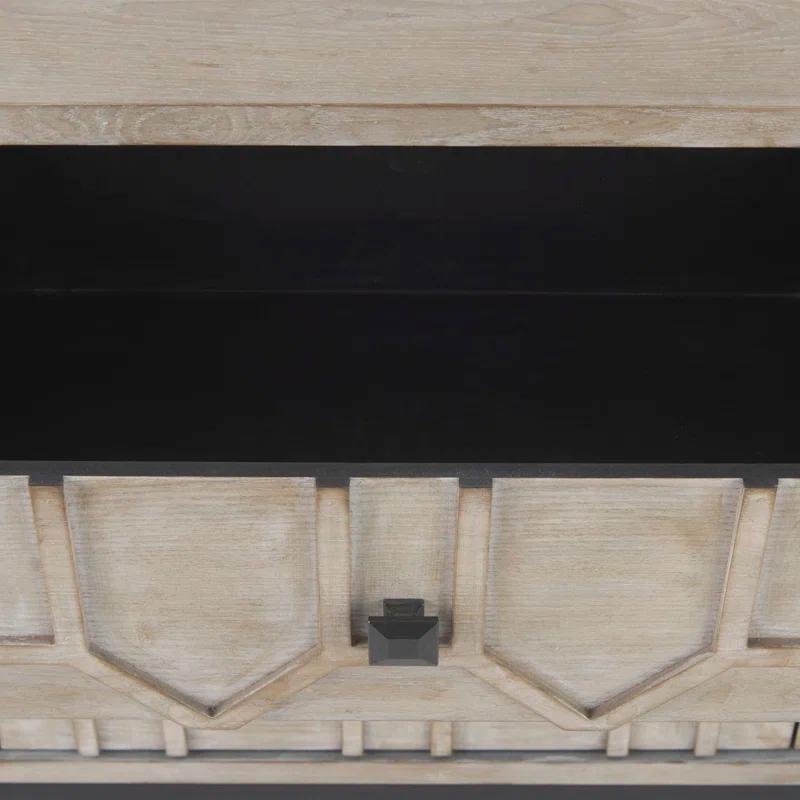 Genevieve II Light Brown 70'' Solid Wood 9-Drawer Sideboard