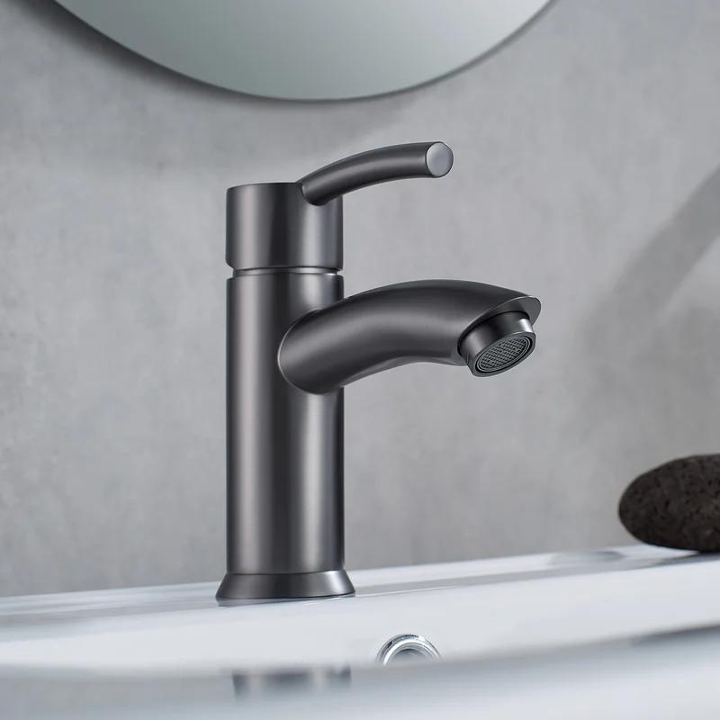 Elegant Gunmetal Single-Handle Nickel Bathroom Faucet