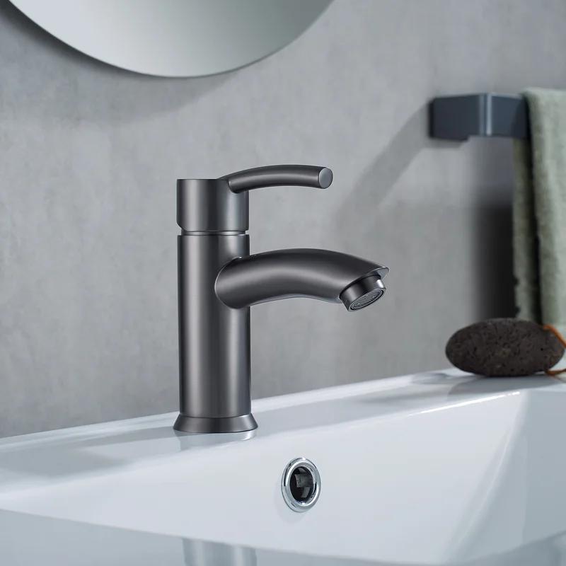 Elegant Gunmetal Single-Handle Nickel Bathroom Faucet