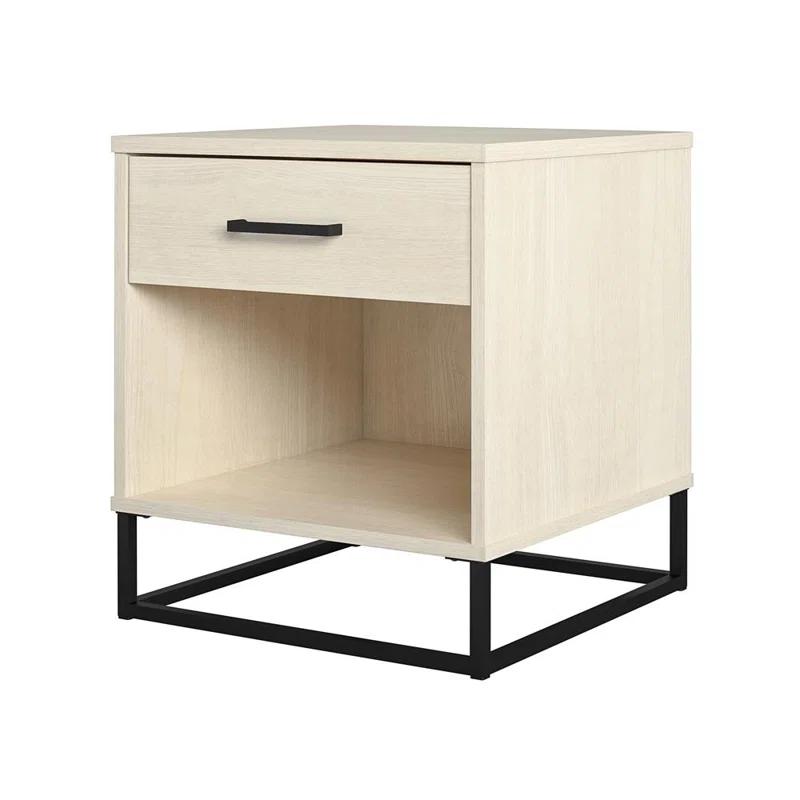 Kelly 1 - Drawer Nightstand in Ivory/Black
