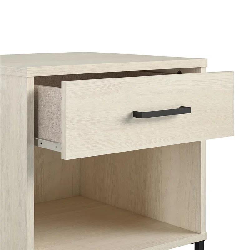 Kelly 1 - Drawer Nightstand in Ivory/Black