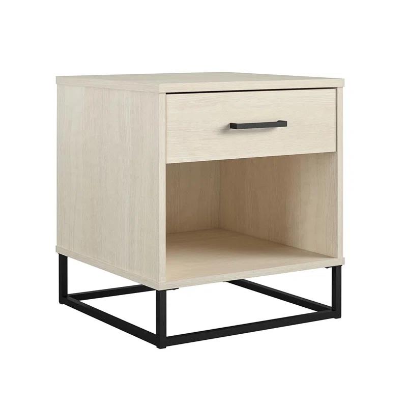 Kelly 1 - Drawer Nightstand in Ivory/Black
