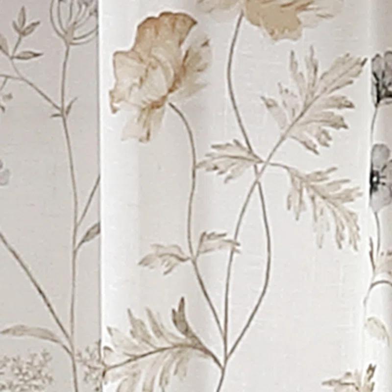 Martha Stewart Marthas Garden Floral Semi-Sheer Rod Pocket Curtain Panel Pair (Set of 2) (Set of 2)