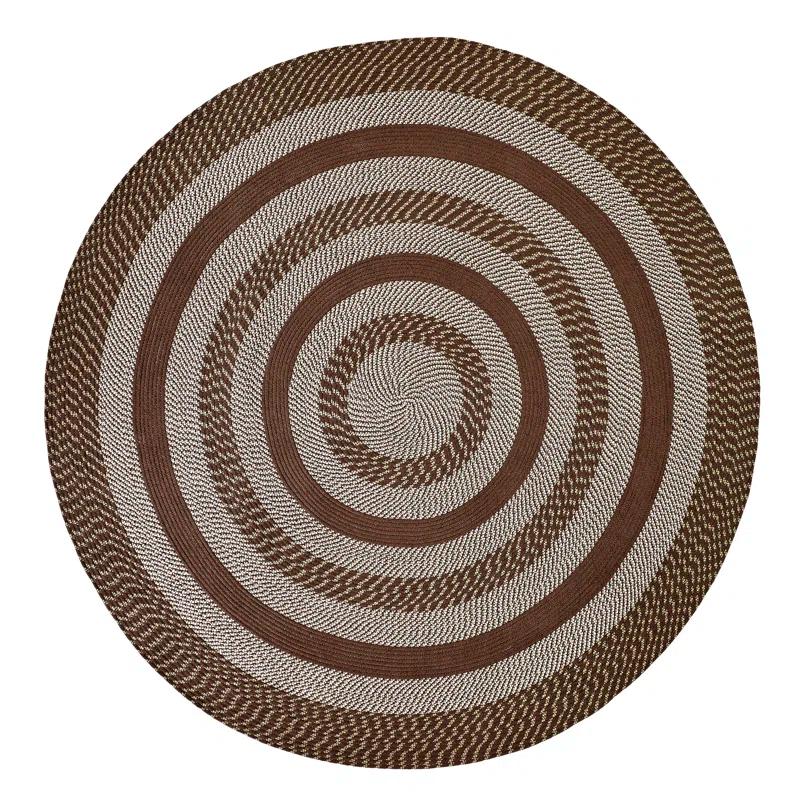 August Grove® Brod Brown Indoor/Outdoor Area Rug- Round Rug
