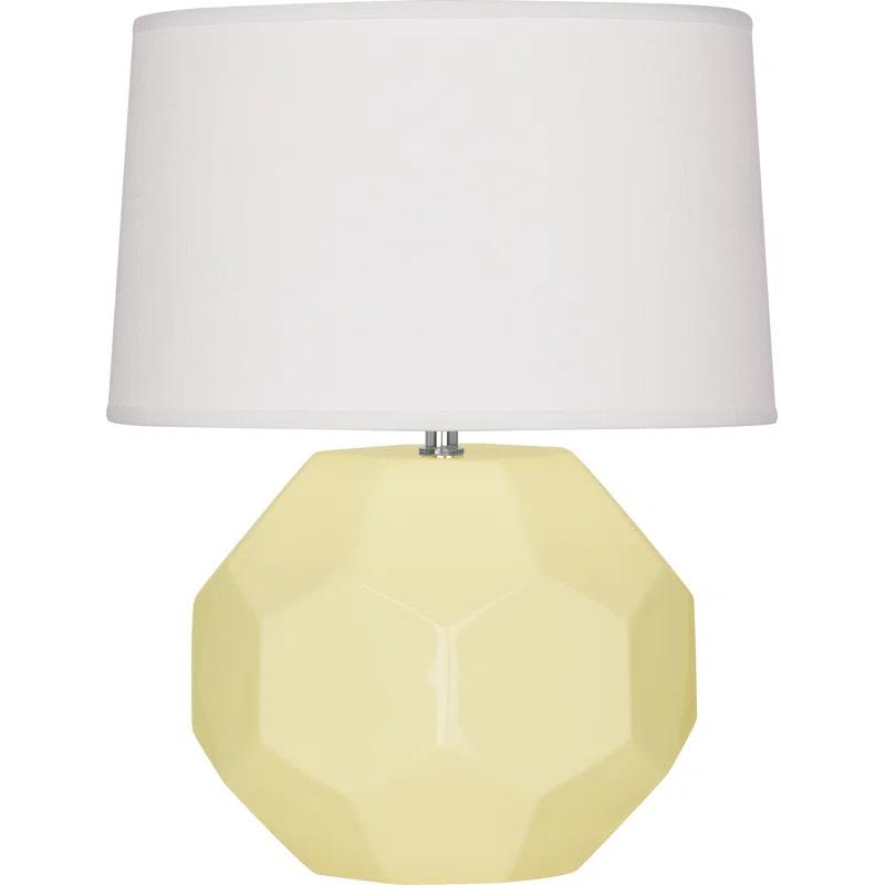 Lily Glazed Ceramic Accent Table Lamp with Linen Shade