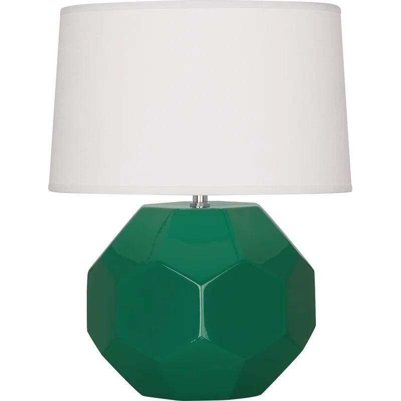 Lily Glazed Ceramic Accent Table Lamp with Linen Shade