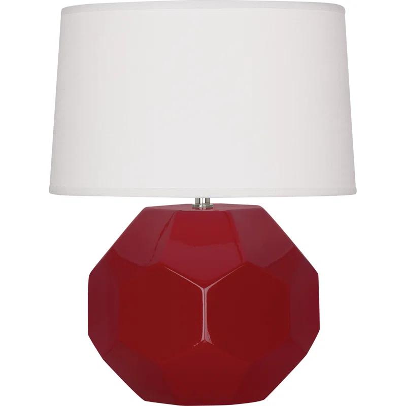 Lily Glazed Ceramic Accent Table Lamp with Linen Shade