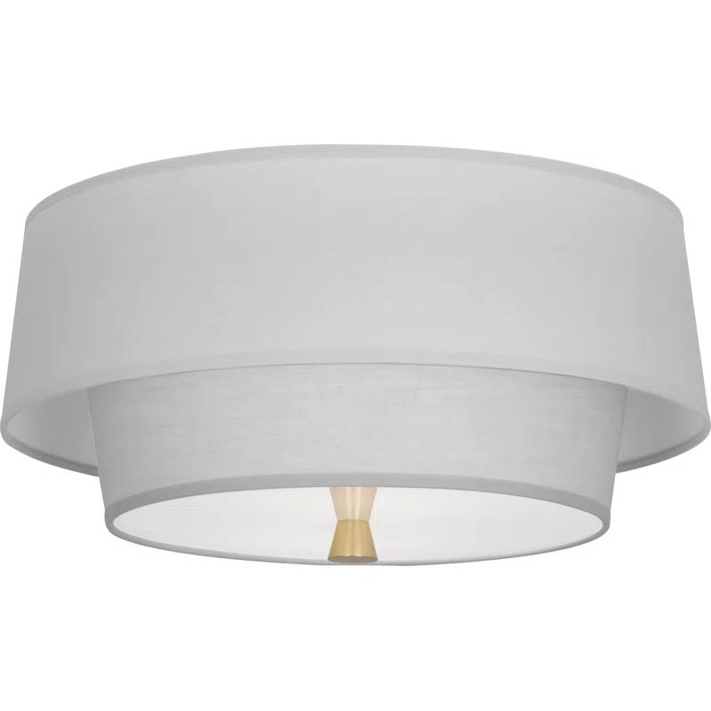 Decker Mid-Century Modern Brass 9.5" Flush Mount with Smoke Gray Shade