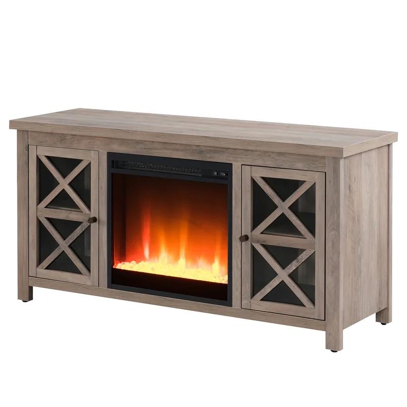 Gray Oak 47'' TV Stand with Electric Fireplace