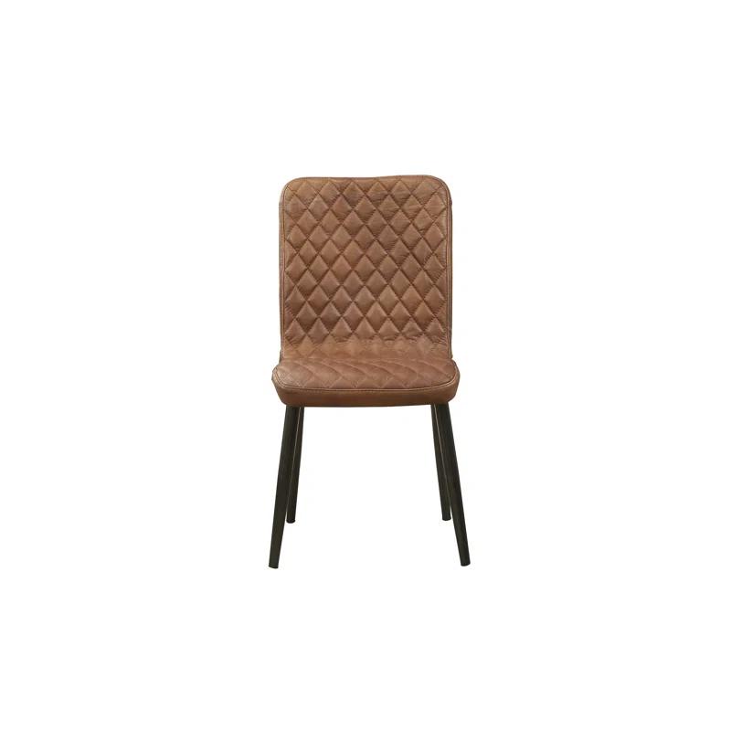 17 Stories 19'' H Genuine Leather Upholstered Side Chair (Set of 2)