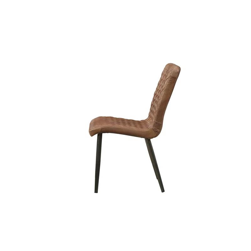 17 Stories 19'' H Genuine Leather Upholstered Side Chair (Set of 2)