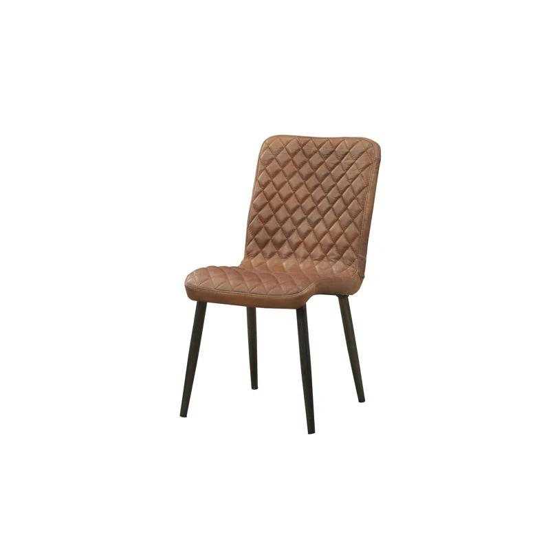 17 Stories 19'' H Genuine Leather Upholstered Side Chair (Set of 2)