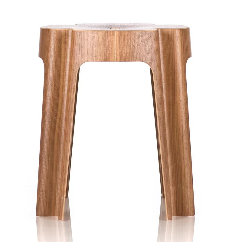 Aldis Circenis Inspired Walnut Plywood Stackable Accent Stool