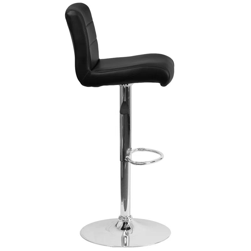 Flash Furniture Contemporary Vinyl Adjustable Height Barstool with Rolled Seat and Chrome Base