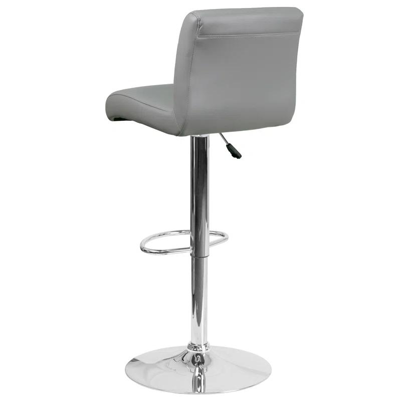 Flash Furniture Contemporary Vinyl Adjustable Height Barstool with Rolled Seat and Chrome Base