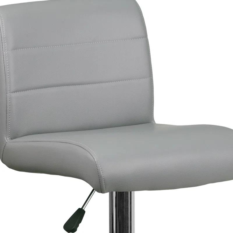 Flash Furniture Contemporary Vinyl Adjustable Height Barstool with Rolled Seat and Chrome Base