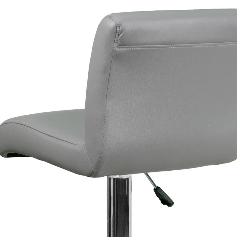 Flash Furniture Contemporary Vinyl Adjustable Height Barstool with Rolled Seat and Chrome Base