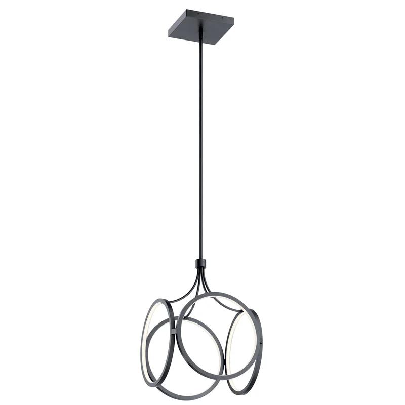 Ciri Matte Black Circular LED Pendant with Soft Glow