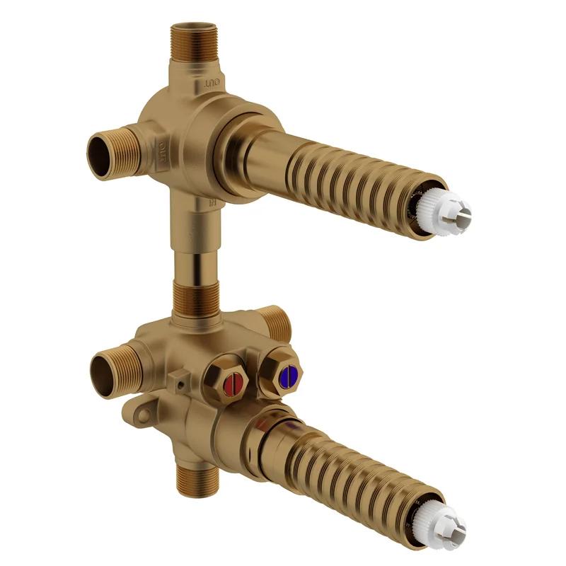 Sleek Multicolor Brass Wall Mount Thermostatic Shower Valve with Dual Handles