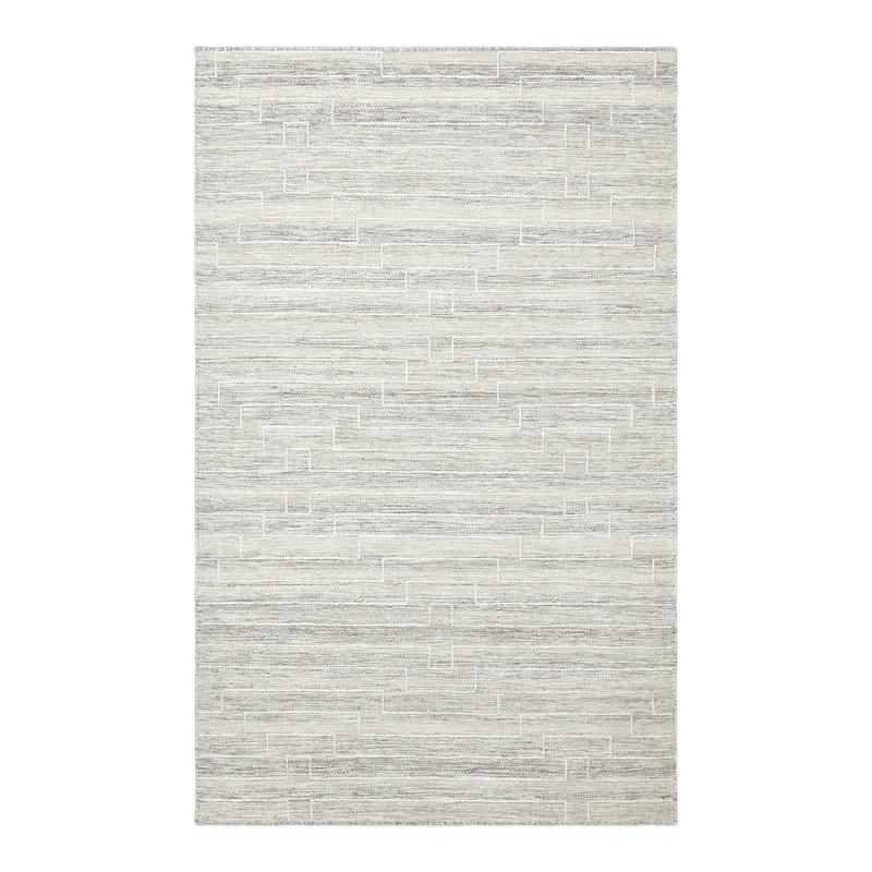 Barry Handwoven Beige Wool Rectangular Area Rug, 3' x 5'