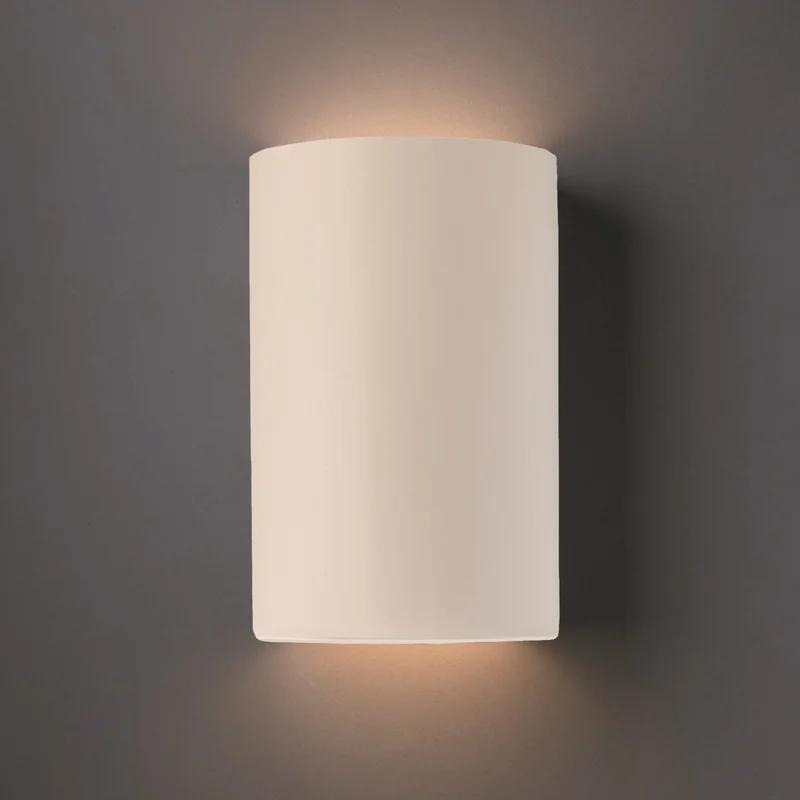 Matte White Ceramic Cylinder Wall Sconce