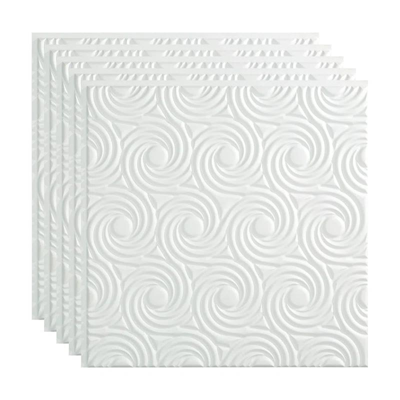 23'' L x 23'' W Textured Vinyl Glue Up Ceiling Tile
