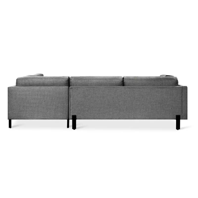 Andorra Pewter Gray Pillow Back Right Facing Sectional Sofa