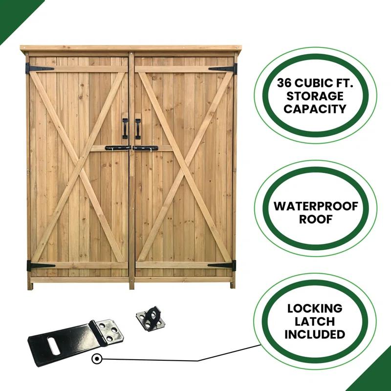 Hanover 5 ft. W x 1 ft. 5 in. D Solid Wood Storage Shed