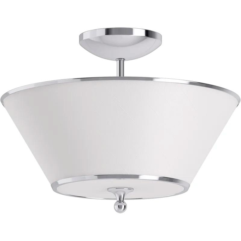 16" Polished Chrome LED Semi-Flush Mount Light