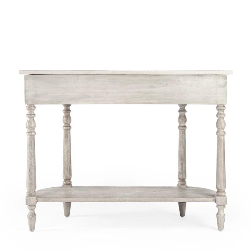 Aberdale Demilune Console Table with Storage in Umber and Marble