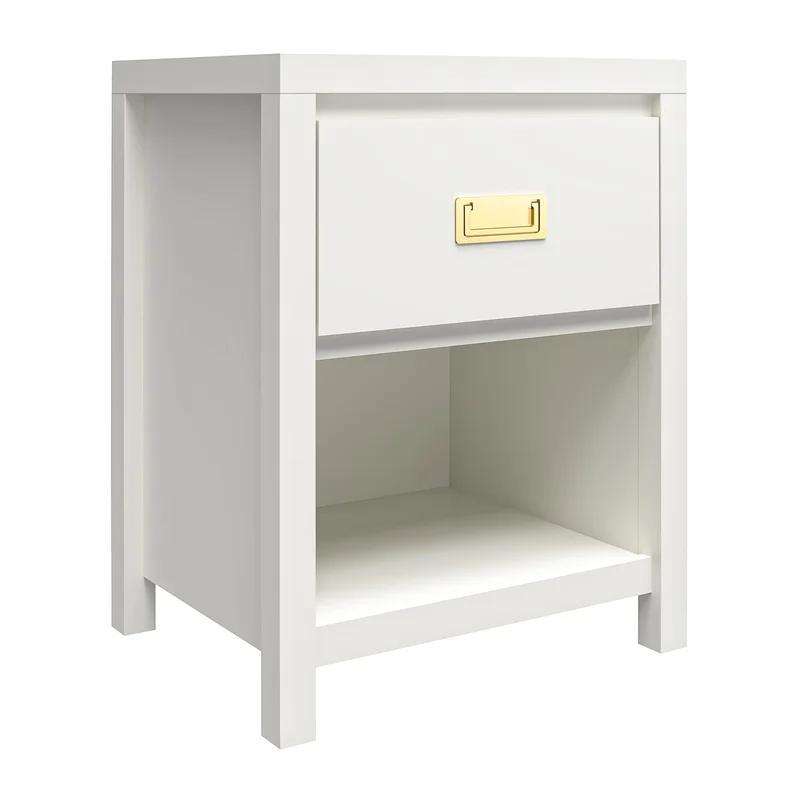 Monarch Hill Haven White and Gold Kids' 1-Drawer Nightstand
