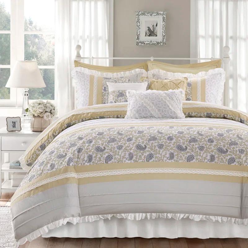 Madison Park Dawn 9 Piece Cotton Percale Comforter Set