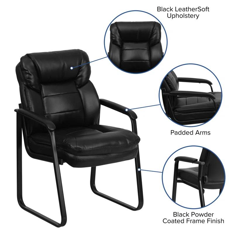 Flash Furniture Isla Modern LeatherSoft Executive Side Reception Chair with Sled Base by Flash Furniture