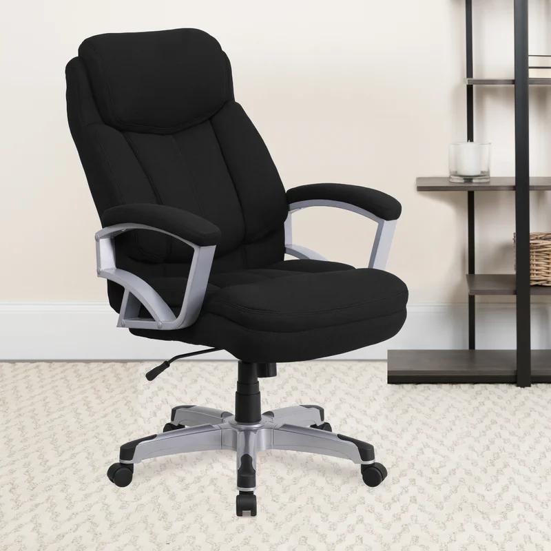 ErgoFlex High Back Executive Swivel Chair in Black Fabric and Chrome