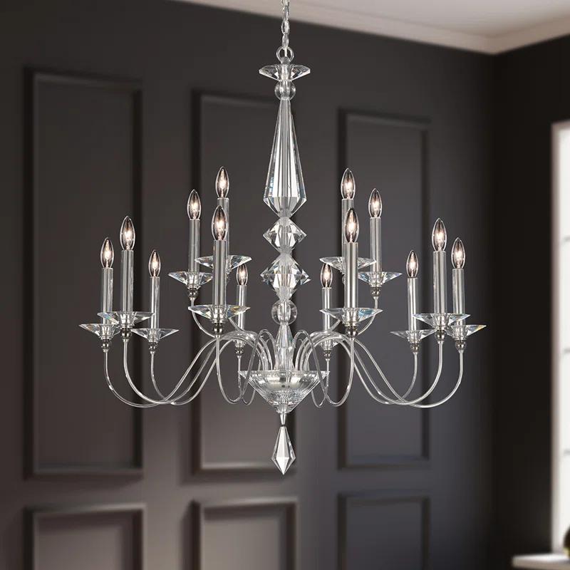 Jasmine 15 - Light Glass Tiered Chandelier