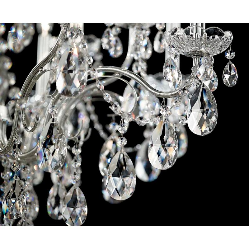 Elegant Heritage 14-Light Polished Silver Crystal Chandelier